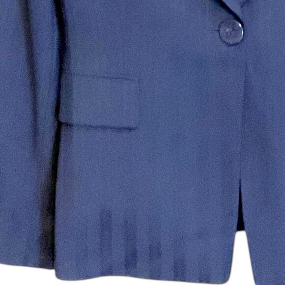 Tahari Navy Blue Subtle Stripe Blazer Jacket Women's Sz 10P Pockets Career - Picture 3 of 11